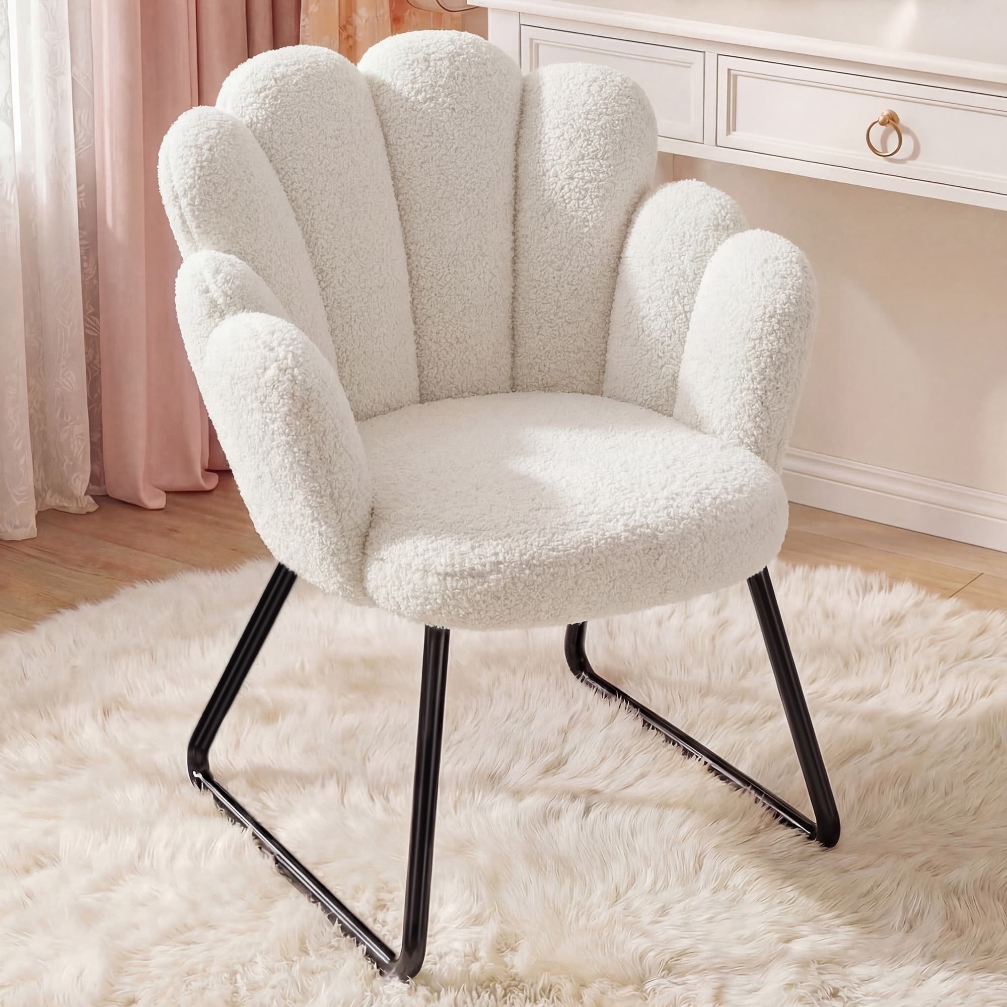 Office X Furniture - Krzesło z akcentami z polaru teddy