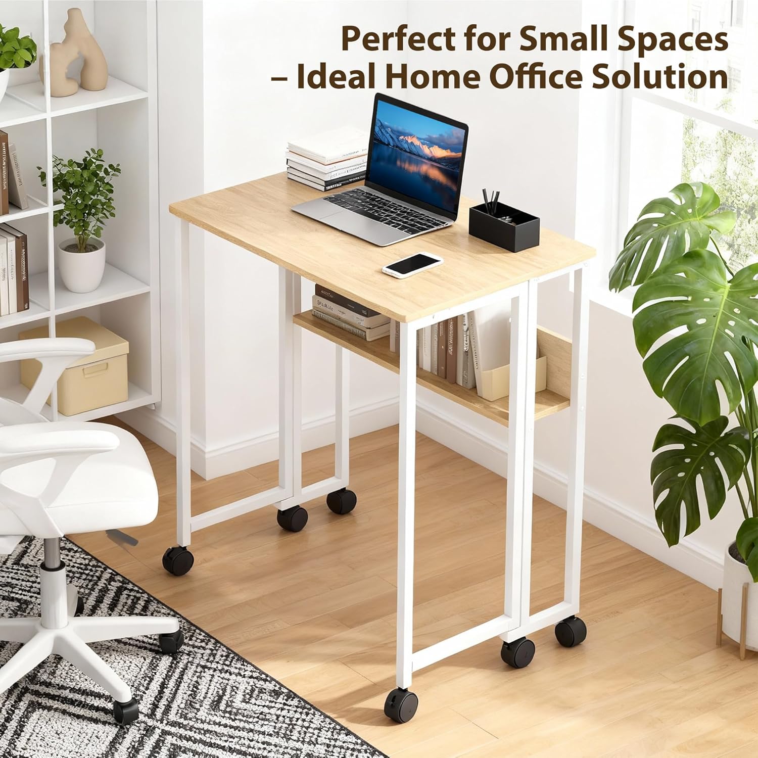 Office X Furniture - Składane biurko z półką do przechowywania,