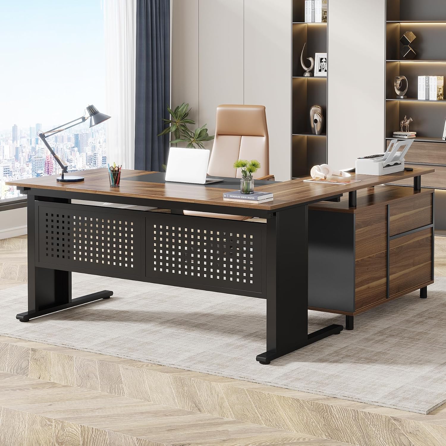 Office Furniture Filing Cabinets - Biurko narożne w kształcie litery L