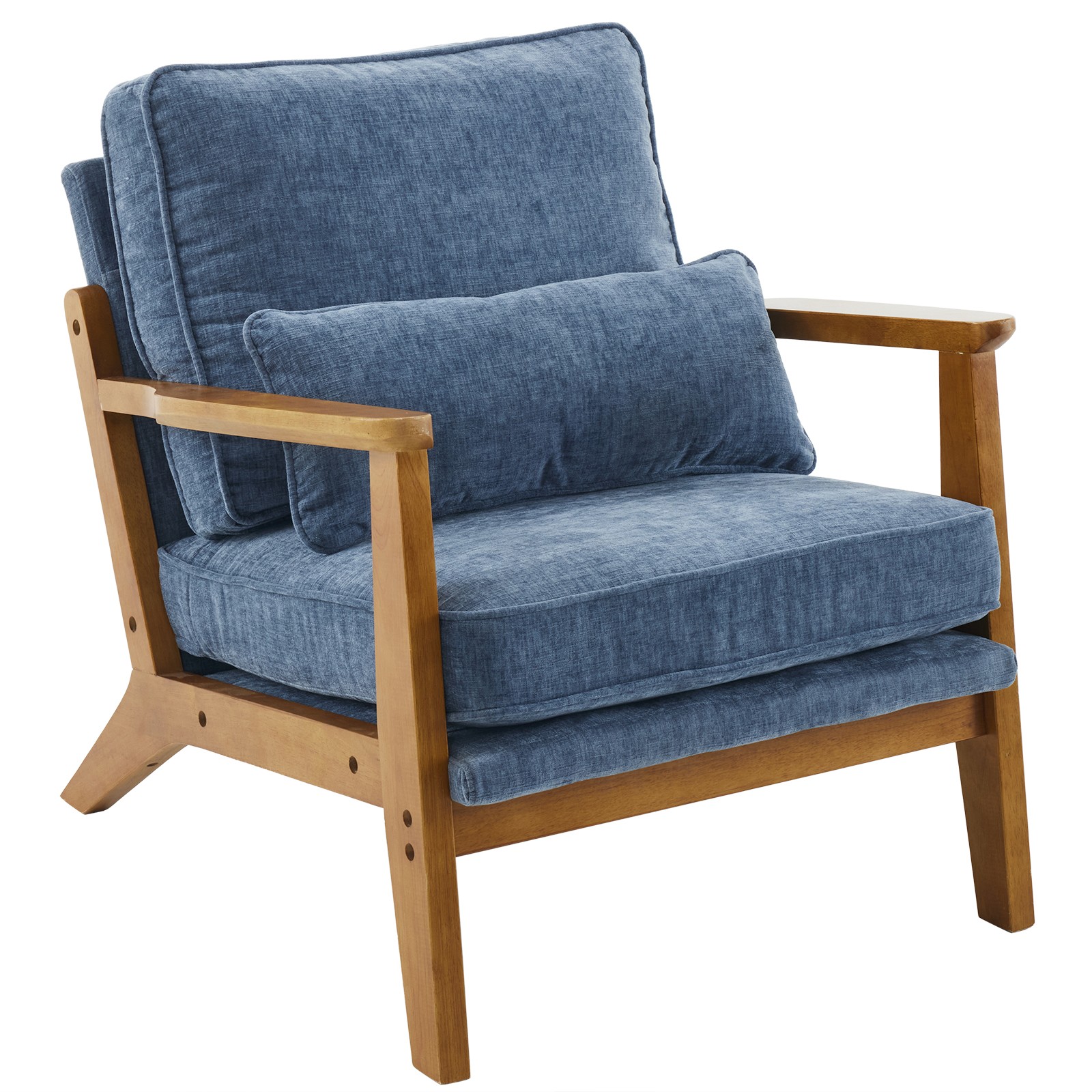 Office X Furniture - Fotel w stylu mid-century, tapicerowany lnem,