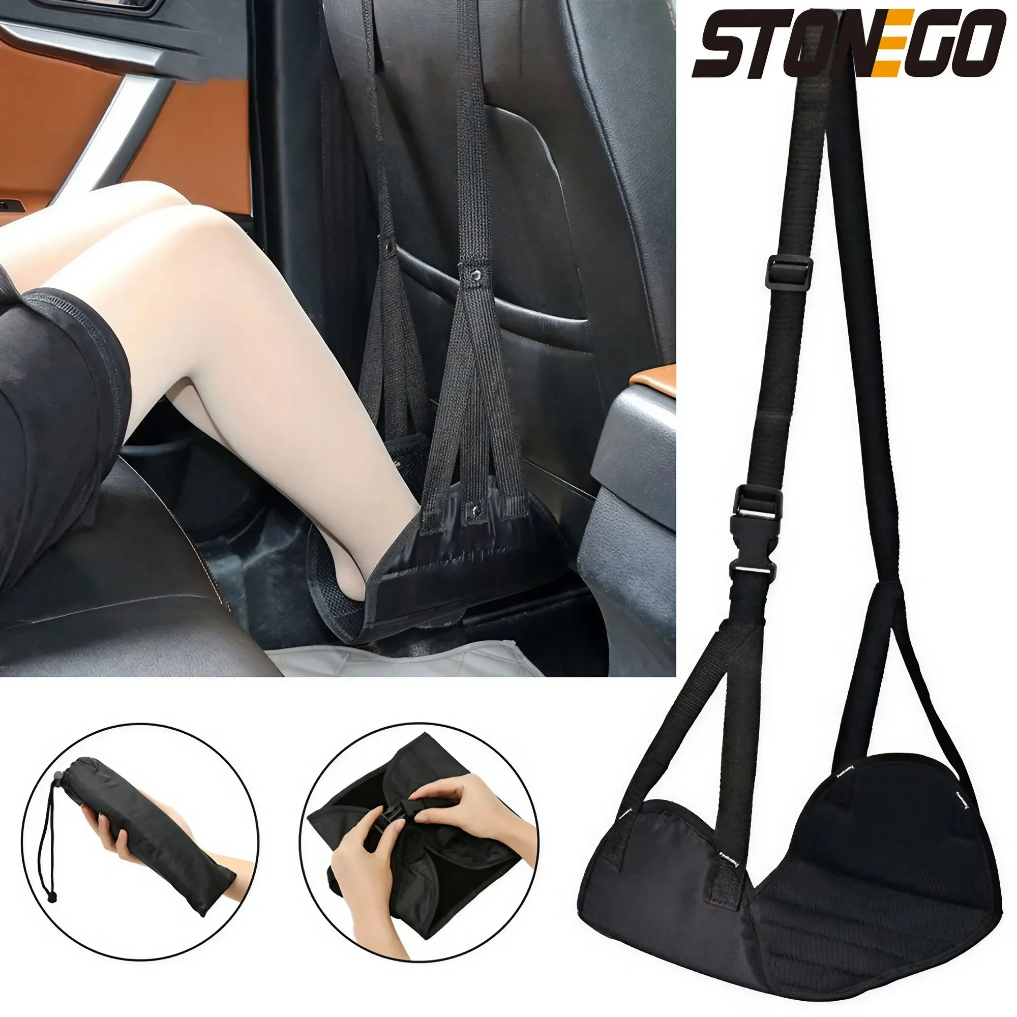 Under Desk Hammock - Podnóżek samochodowy Przenośne biuro Wypoczynek Biurko