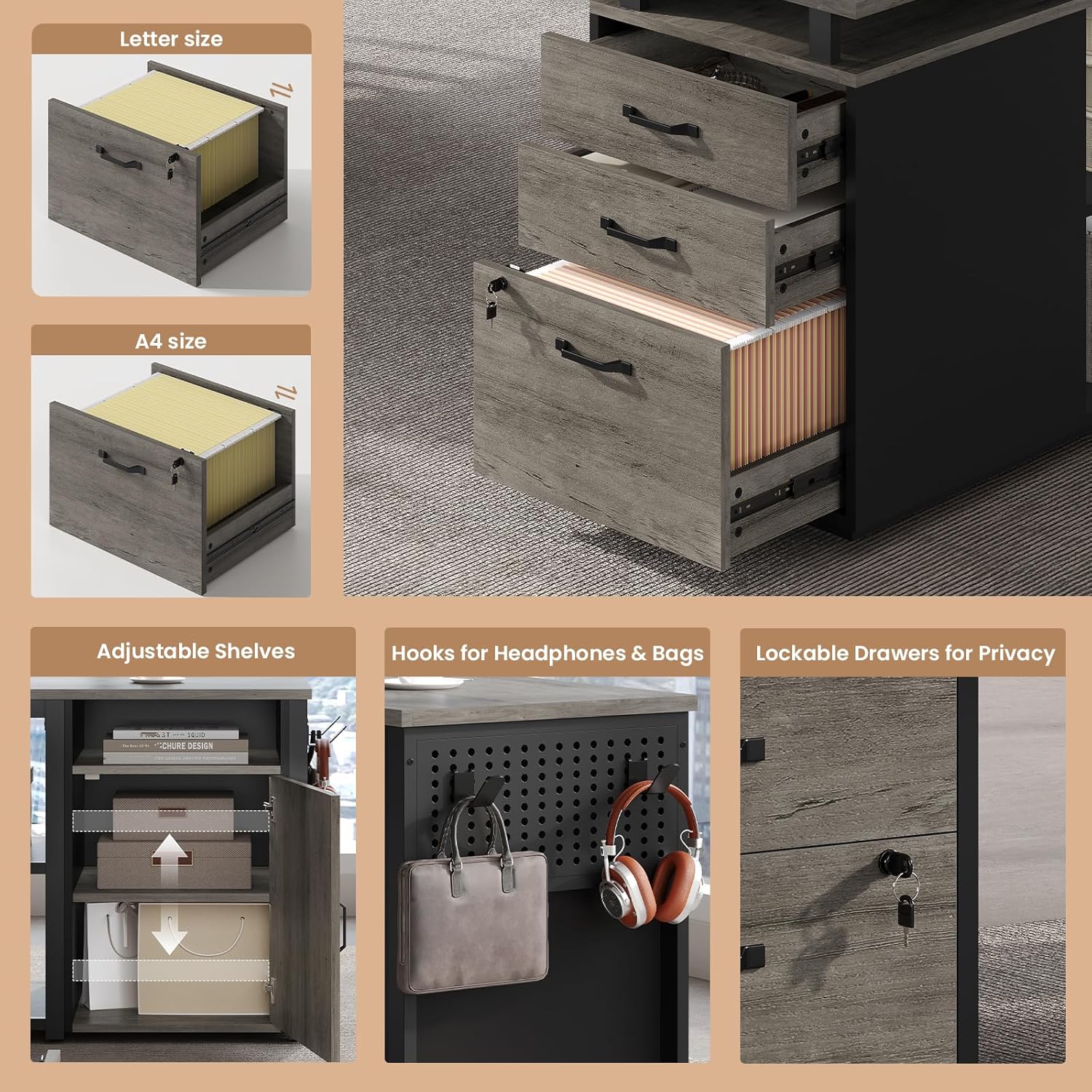 Biurko dyrektorskie 78 cali z  – Office Furniture Filing Cabinets recenzja i cena