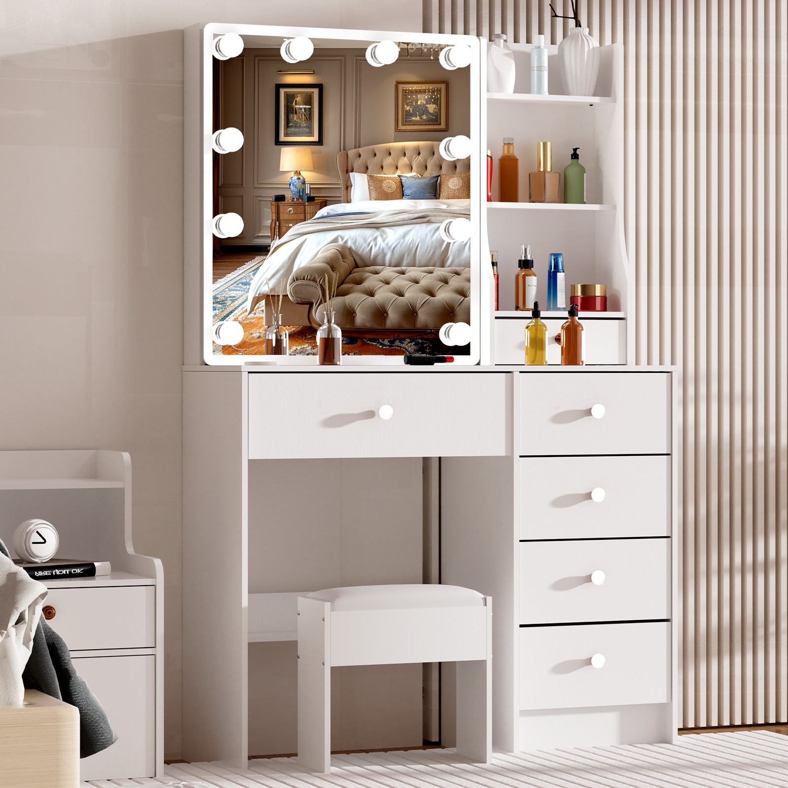 Nowoczesna biała toaletka z lu – Office Furniture Okc recenzja i cena