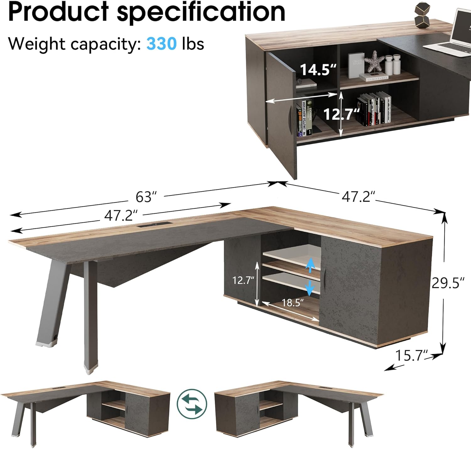 Biurko kierownicze w kształcie – Office Furniture Filing Cabinets recenzja i cena