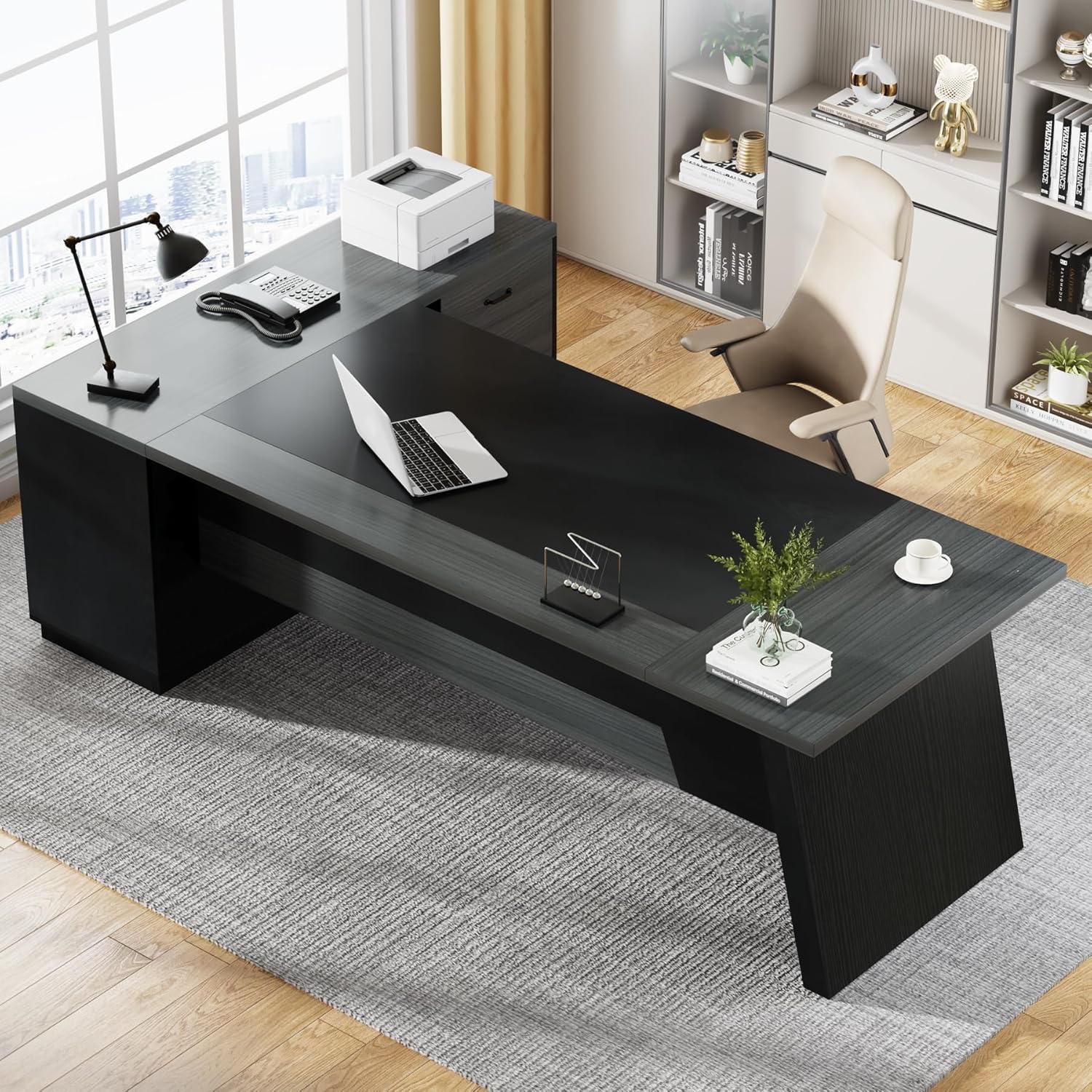 Biurko narożne w kształcie lit – Office Furniture Filing Cabinets recenzja i cena