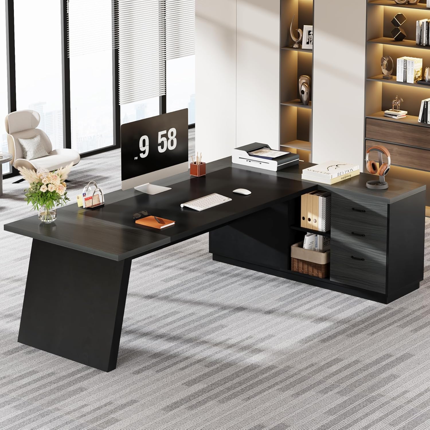 Biurko narożne w kształcie lit – Office Furniture Filing Cabinets recenzja i cena